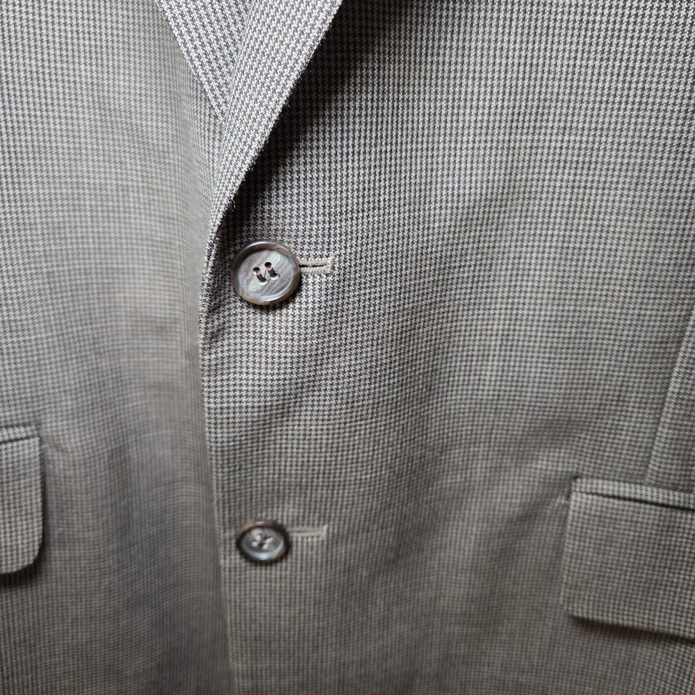 Sturbridge‎ Classics Mens 44L Sport Coat Blazer Brown Houndstooth Wool 2 Button